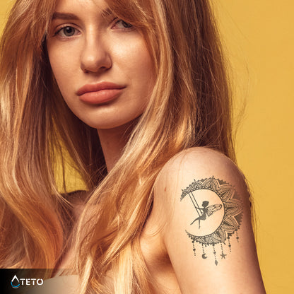 Fee auf dem Mond – Semipermanente - TETO Temporäre Tattoos