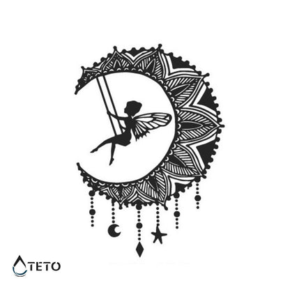 Fee auf dem Mond – Semipermanente - TETO Temporäre Tattoos