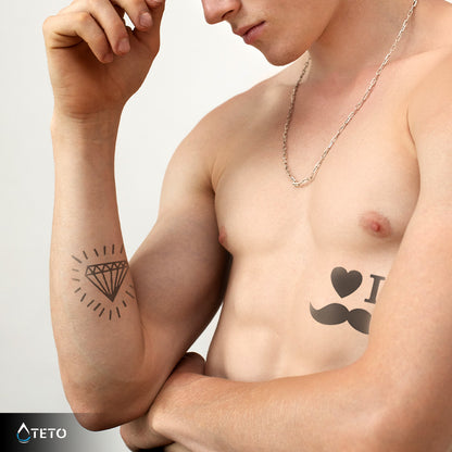 Ich liebe Schnurrhaare – Semipermanente - TETO Temporäre Tattoos