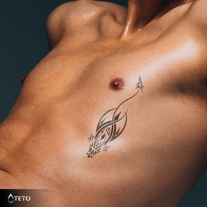 Abstrakter Fisch - Set – Semipermanente - TETO Temporäre Tattoos