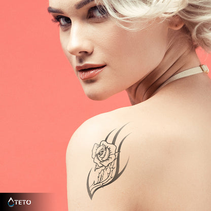 Dornenrose – Semipermanente - TETO Temporäre Tattoos