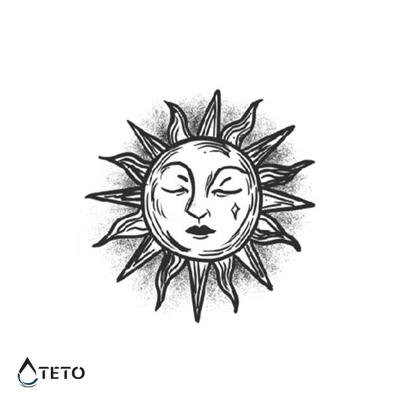 Traurige Sonne – Semipermanente - TETO Temporäre Tattoos