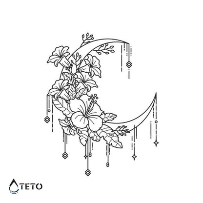 Tropischer Mond – Semipermanente - TETO Temporäre Tattoos