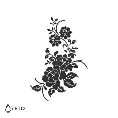 Schwarze Rosen – Semipermanente – Typ B - TETO Temporäre Tattoos