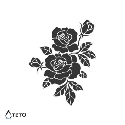 Schwarze Rosen – Semipermanente – Typ A - TETO Temporäre Tattoos