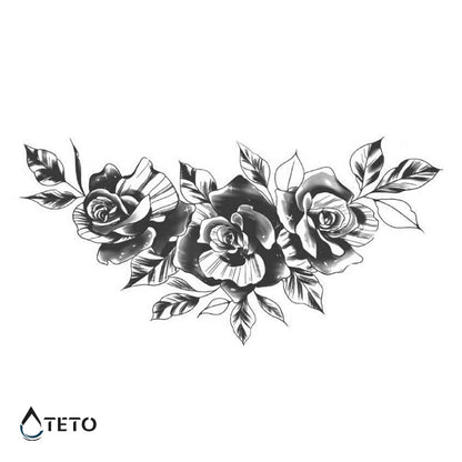 Drei Rosen – Semipermanente - TETO Temporäre Tattoos