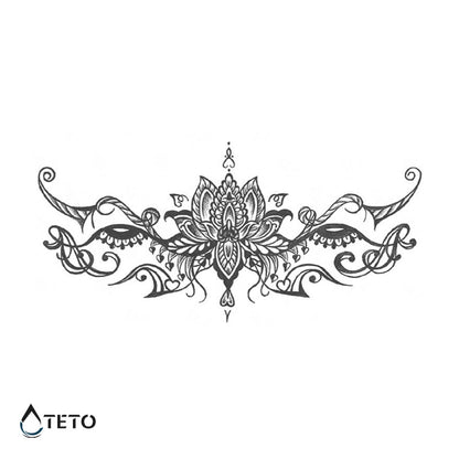 Abstrakte Lotusblume – Semipermanente - TETO Temporäre Tattoos