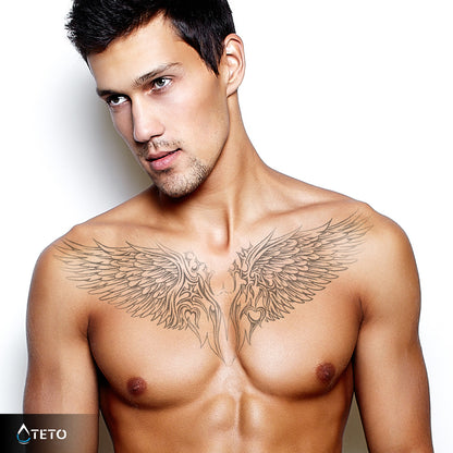 Engelsflügel – Semipermanente – Typ A - TETO Temporäre Tattoos