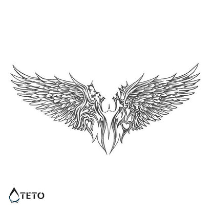 Engelsflügel – Semipermanente – Typ A - TETO Temporäre Tattoos