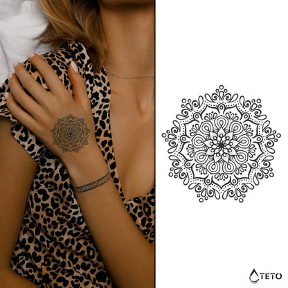 Mandala Typ J – Semipermanente - TETO Temporäre Tattoos