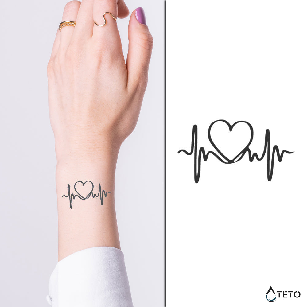 Herzschlag – Semipermanente - TETO Temporäre Tattoos