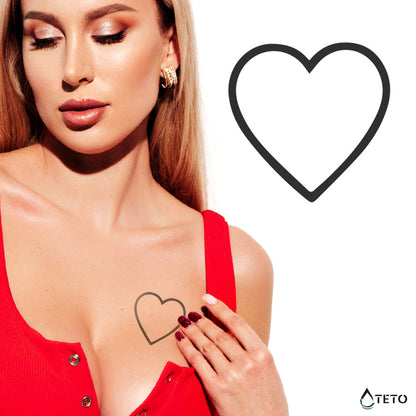 Minimalistisches Herz – Semipermanente - TETO Temporäre Tattoos