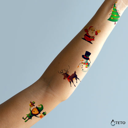 Weihnachtliche Motive - Frohe Weihnachten - Set – Typ D - TETO Temporäre Tattoos