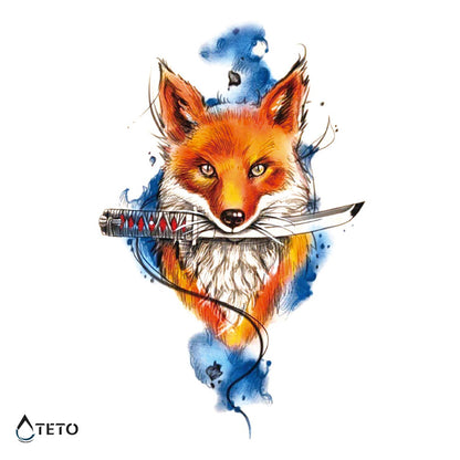 Samurai-Fuchs - TETO Temporäre Tattoos