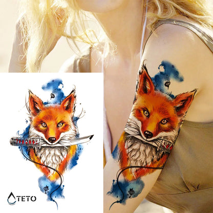 Samurai-Fuchs - TETO Temporäre Tattoos