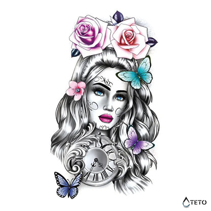 Die Frau der Zeit - TETO Temporäre Tattoos