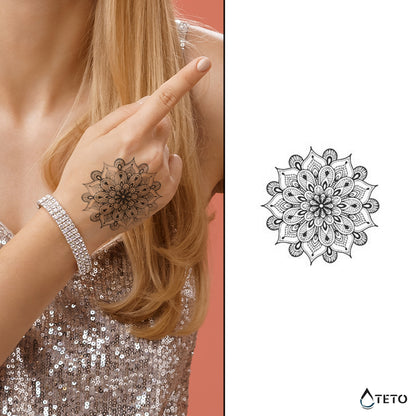 Mandala Typ K – Semipermanente - TETO Temporäre Tattoos