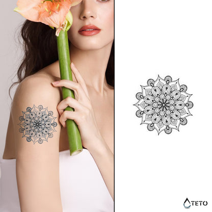 Mandala Typ K – Semipermanente - TETO Temporäre Tattoos