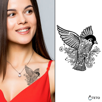 Vogel – Semipermanente - TETO Temporäre Tattoos