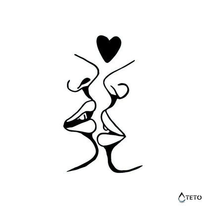 Leidenschaftliche Küsse – Semipermanente - TETO Temporäre Tattoos