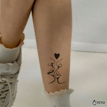 Leidenschaftliche Küsse – Semipermanente - TETO Temporäre Tattoos