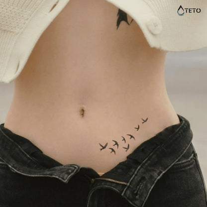 Die Zeit fliegt – Semipermanente - TETO Temporäre Tattoos