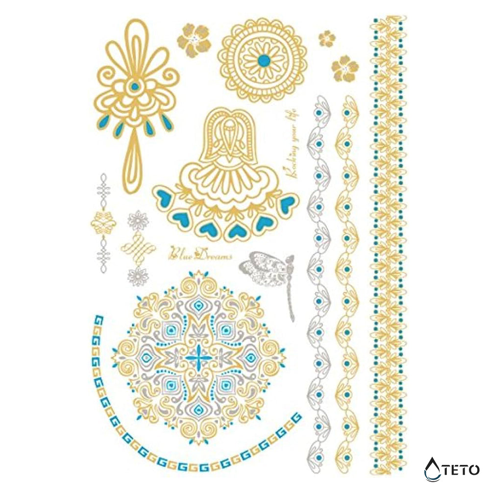 Armband und Motive - Set – Typ K - TETO Temporäre Tattoos
