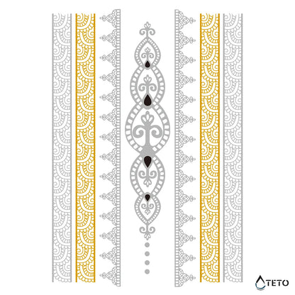 Armband und Motive - Set – Typ H - TETO Temporäre Tattoos