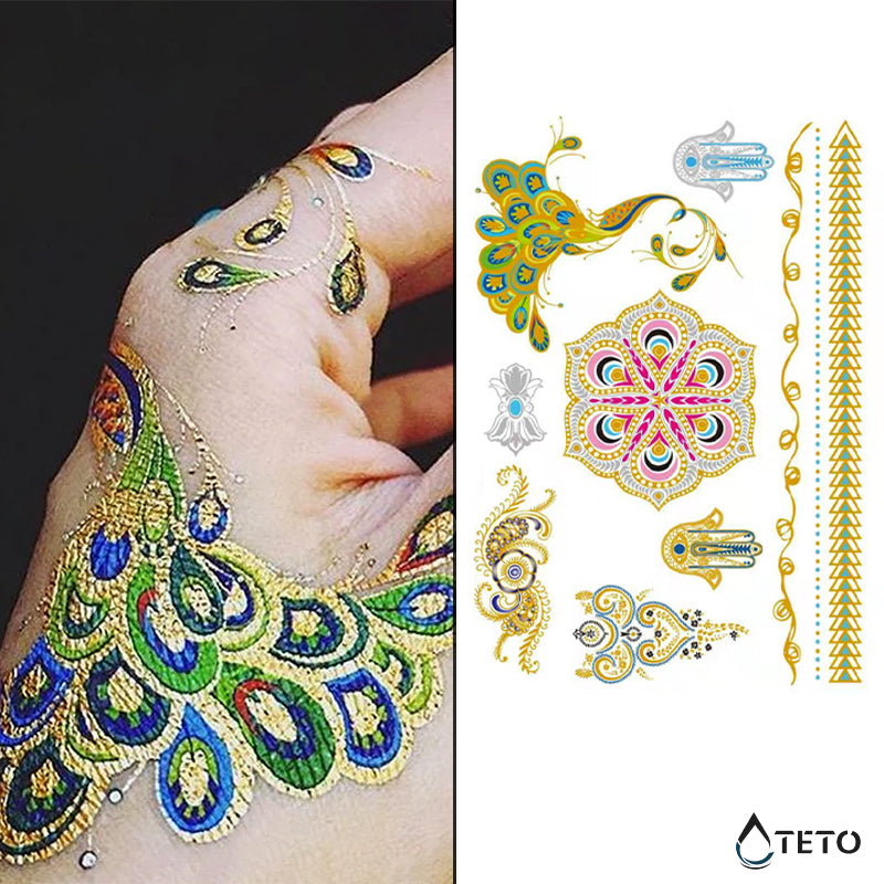 Armbänder und Motive - Set – Typ E - TETO Temporäre Tattoos