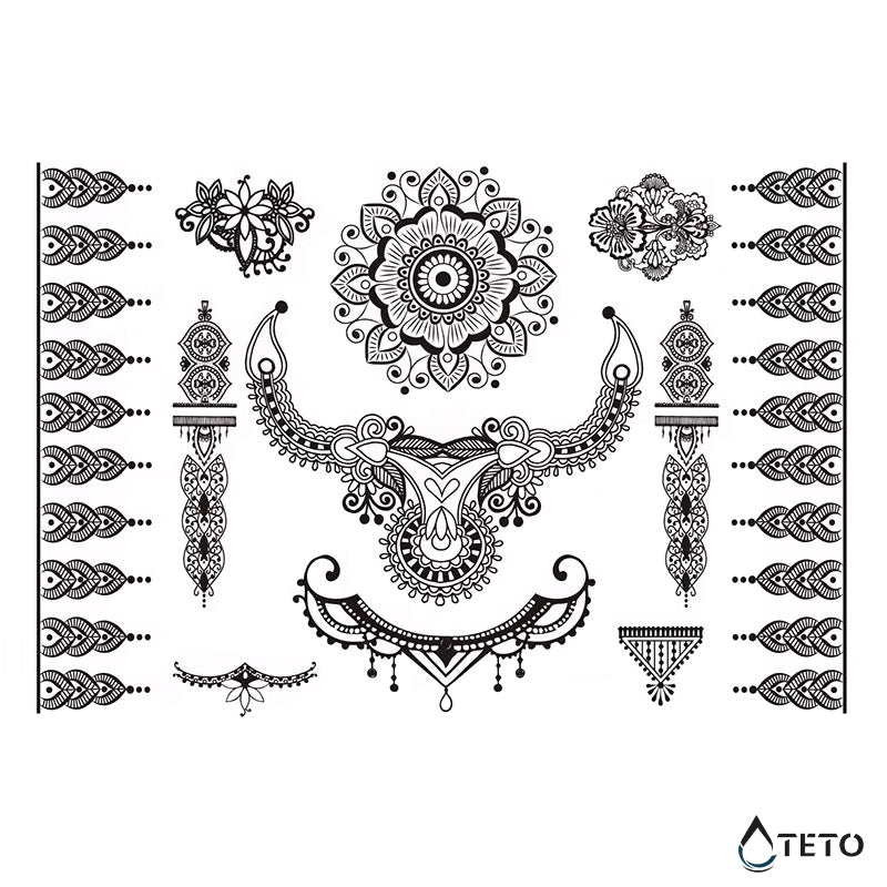 Östliche Motive - Set – Typ A - TETO Temporäre Tattoos