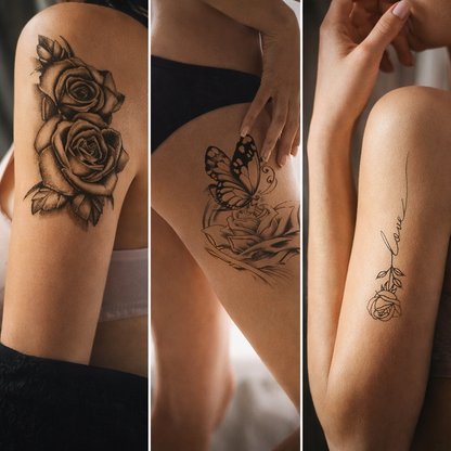 Bezaubernde Frau – Set mit 3 Tattoos