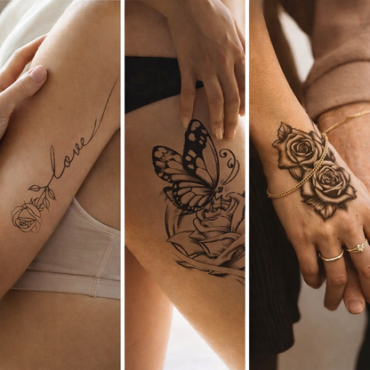 Bezaubernde Frau – Set mit 3 Tattoos