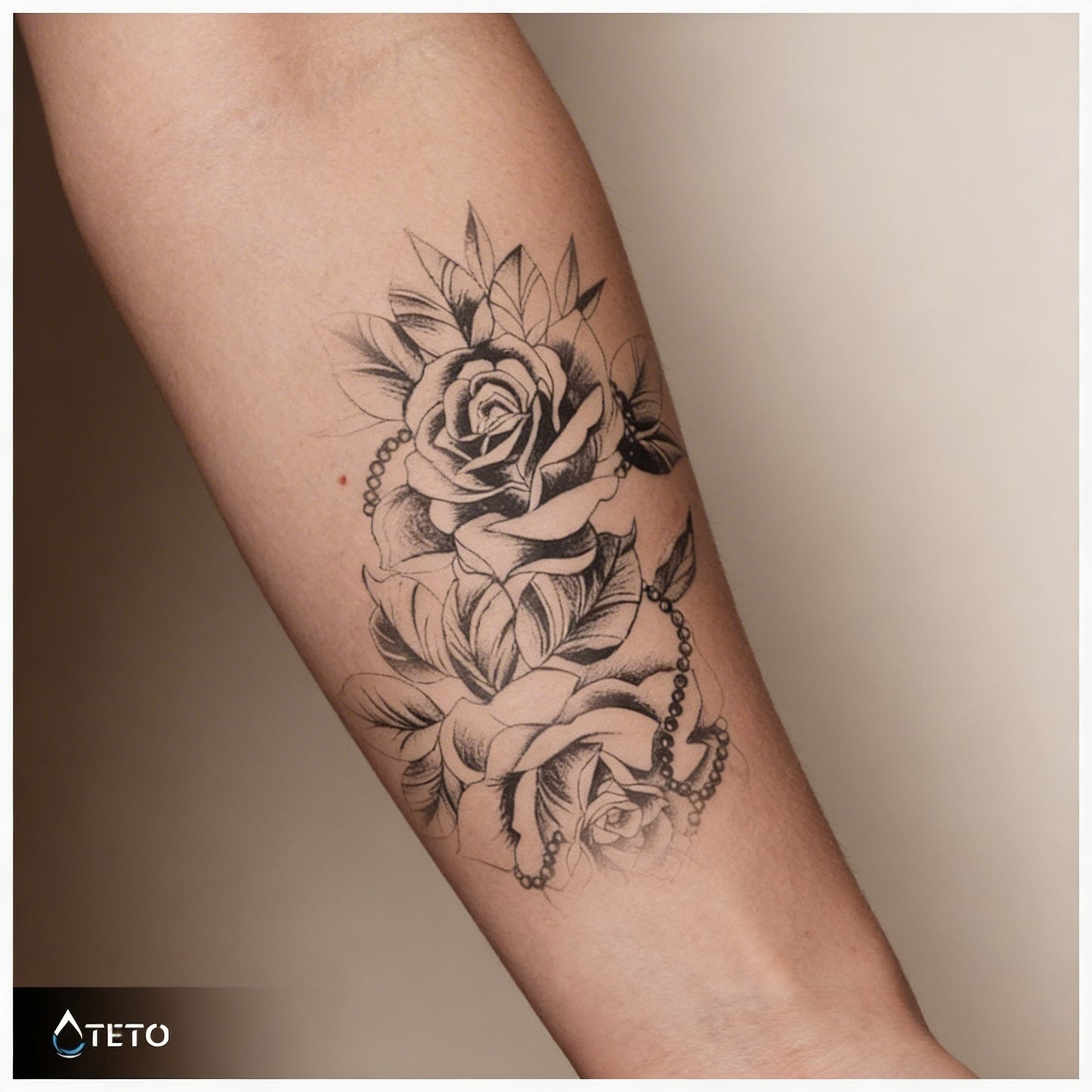 Rose mit Perlen – Semipermanente